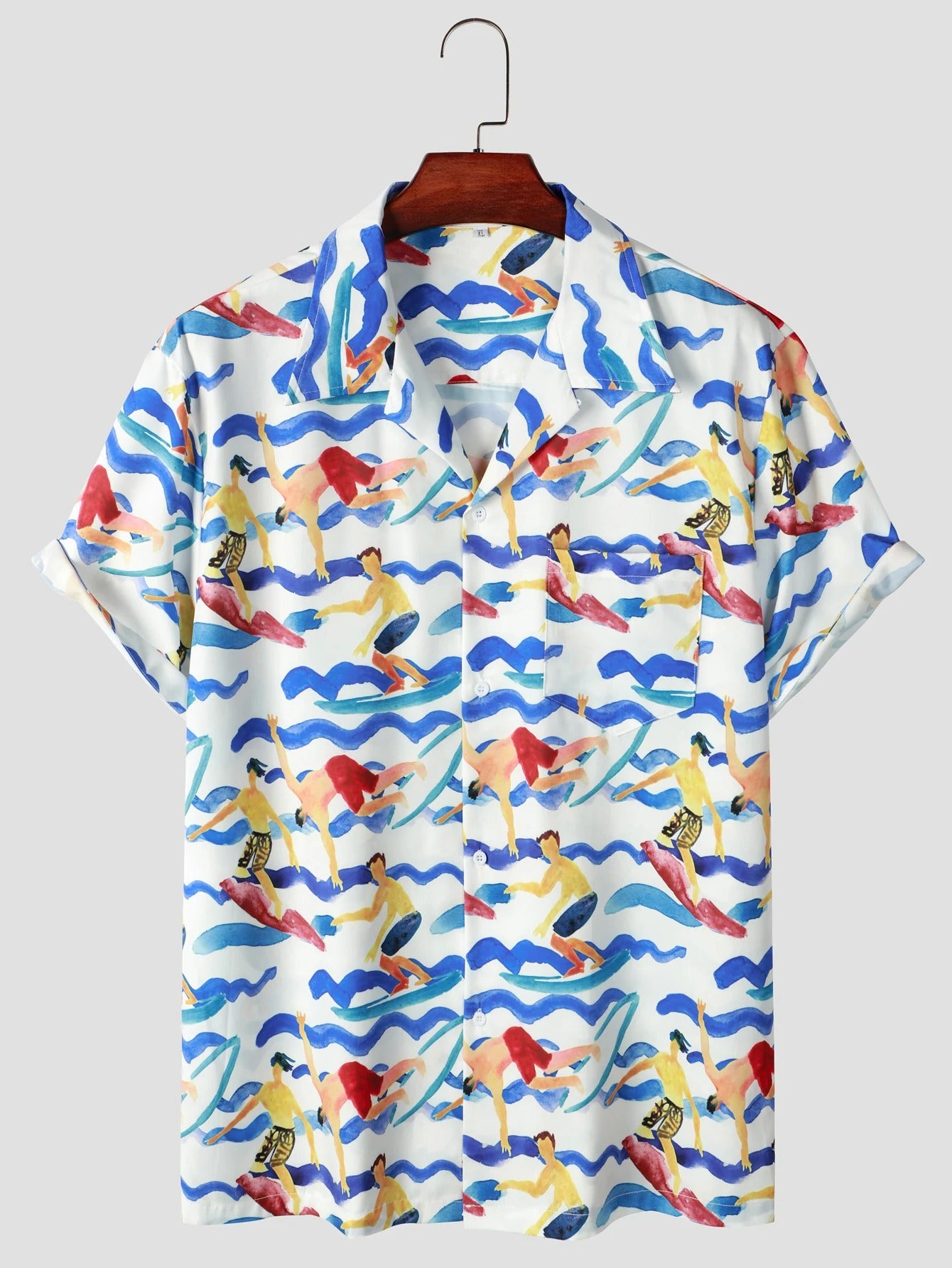 Camisa Manga Curta Estampa Surfe Branca