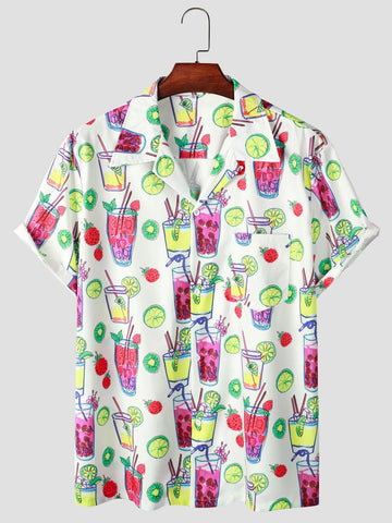 Camisa Manga Curta Branca Estampa Juice