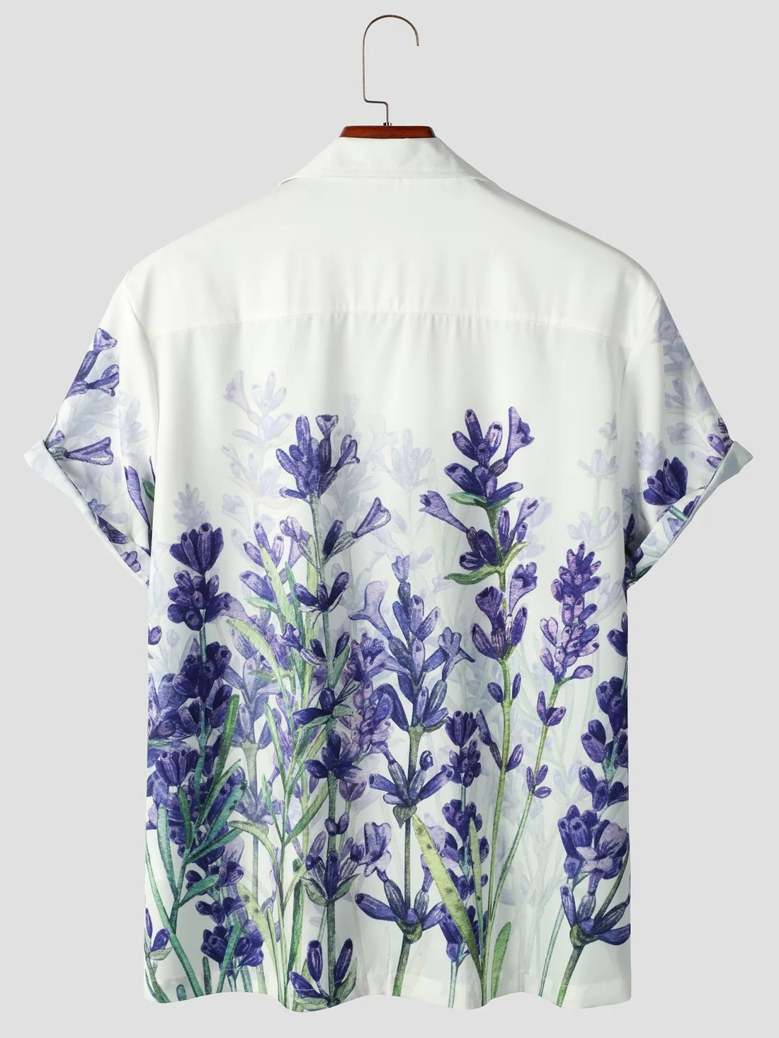 Camisa Manga Curta Branca Estampa Lavendar