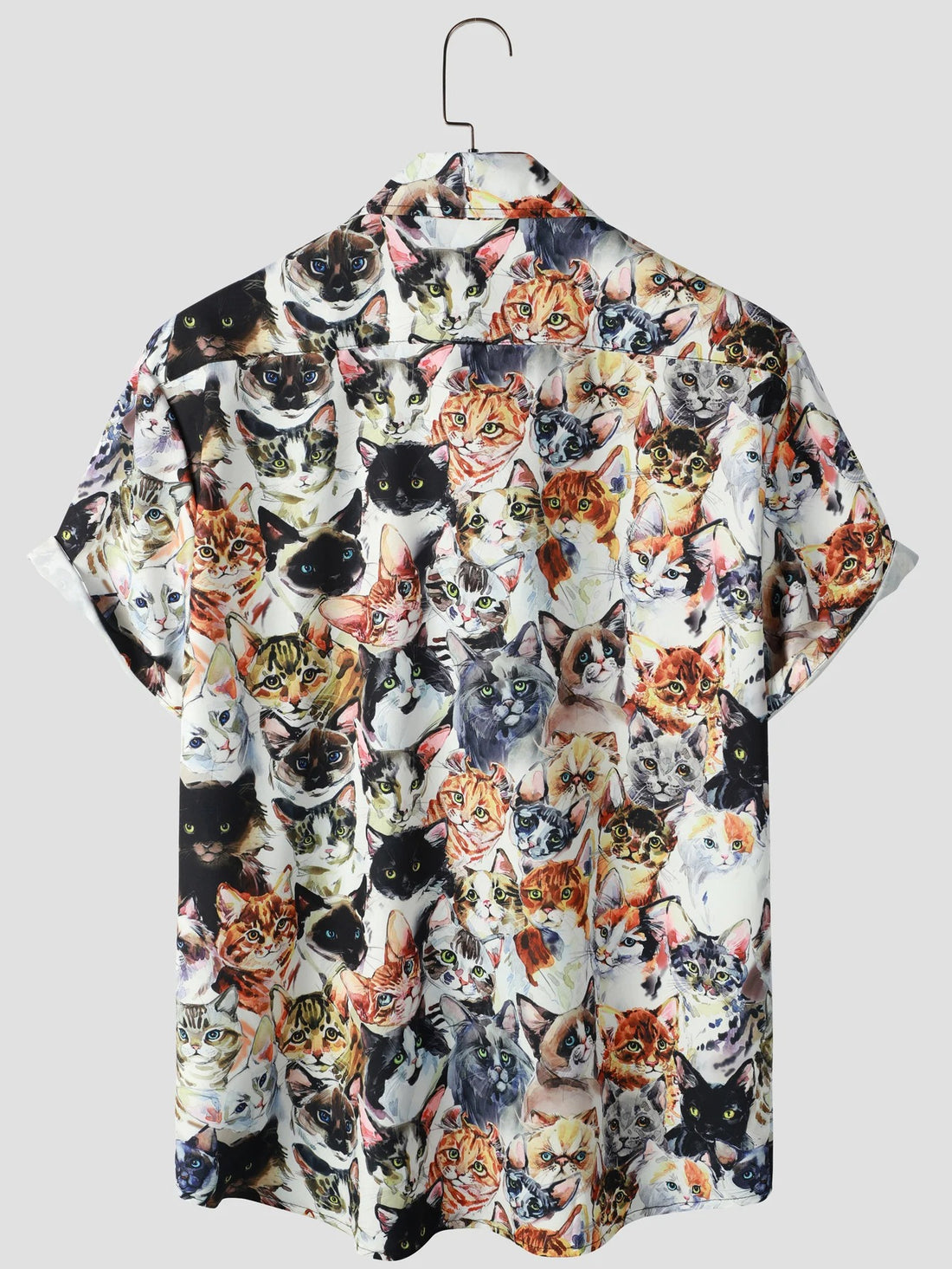 Camisa Manga Curta Branca Estampa Cats