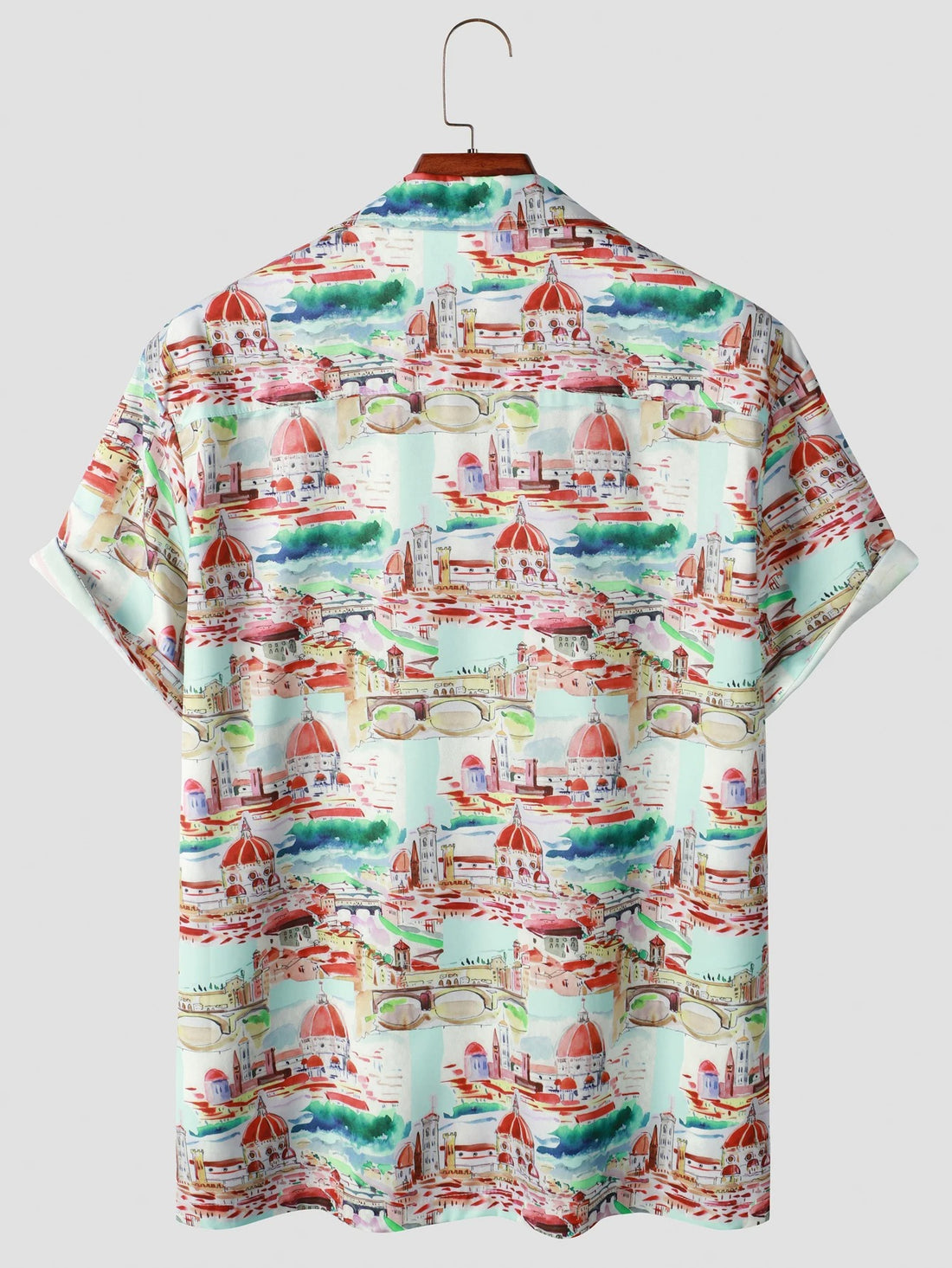 Camisa Manga Curta Branca Estampa Oriente